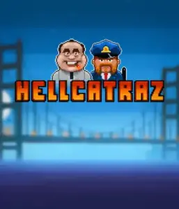 Explore the action-packed world of the Hellcatraz game by Relax Gaming, showcasing a quirky prisoner and a guard with the infamous Alcatraz prison and San Francisco skyline in the background. This image depicts the fun and humor of an prison break-themed game, great for players looking for a unique slot experience, providing a entertaining gaming experience. 