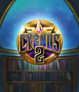 Explore the enchanting artwork of Cygnus 2 Slot by ELK Studios, highlighting a stunning logo with a vibrant color scheme. Set against a starlit library setting, this image evokes the theme of exploration and mystery. 